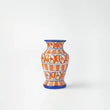 Retro-chic orange& blue floral vase