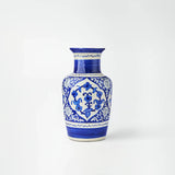 Artisan-crafted oversized blue ceramic vessel