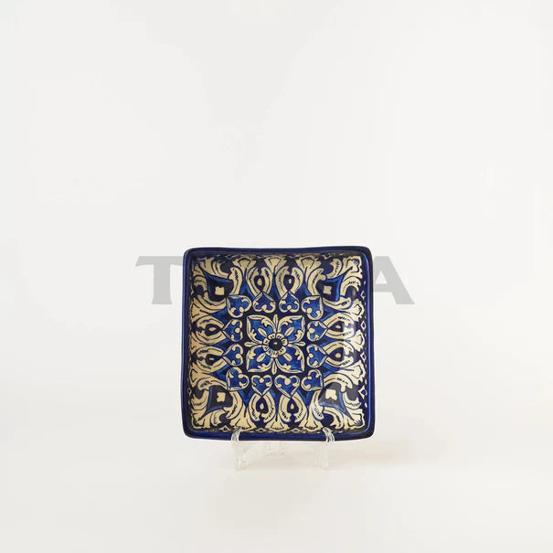 Blue Pottery Ceramic Square Plate