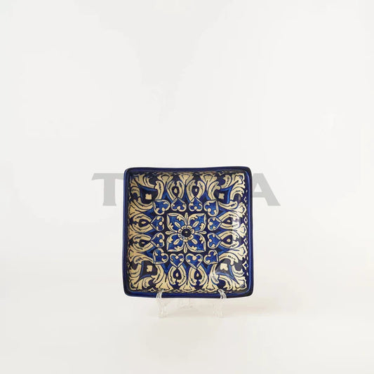 Blue Pottery Ceramic Square Plate