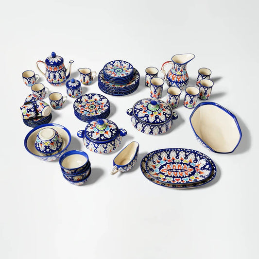 Ceramic Blue Pottery Dinner Set