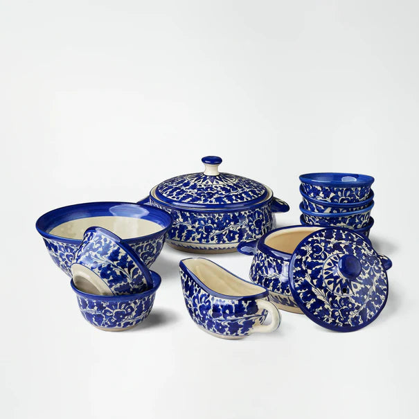 Ceramic Blue Pottery Dinner Set