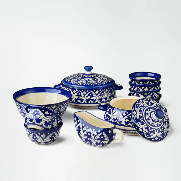 Ceramic Blue Pottery Dinner Set