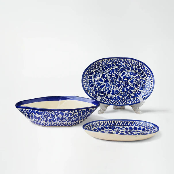 Ceramic Blue Pottery Dinner Set