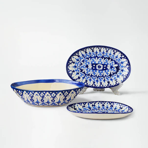 Ceramic Blue Pottery Dinner Set
