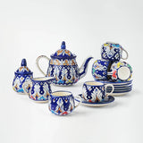 Ceramic Blue Pottery Tea Set