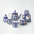 Ceramic Blue Pottery Tea Set For ( 6 person )