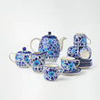 Ceramic Blue Pottery Tea Set for 6 person