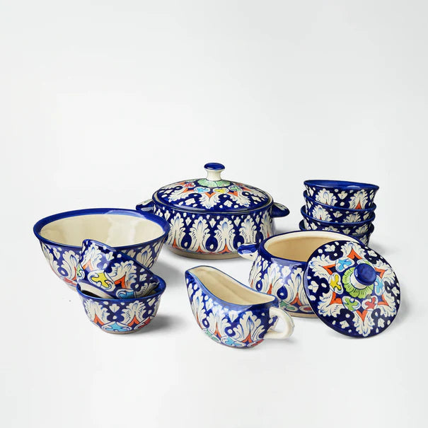 Ceramic Blue Pottery Dinner Set