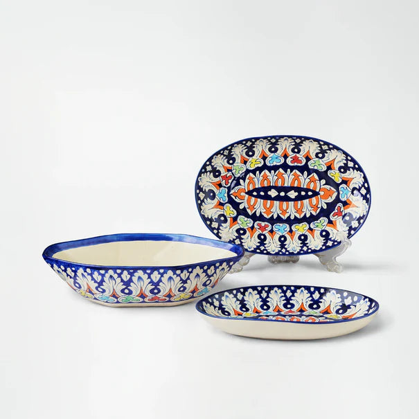 Ceramic Blue Pottery Dinner Set
