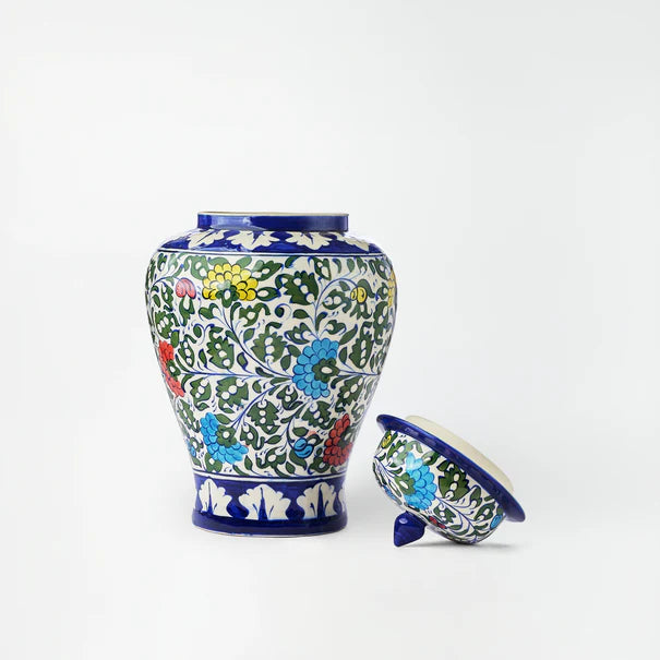 Ceramic Floral Chinese Jar