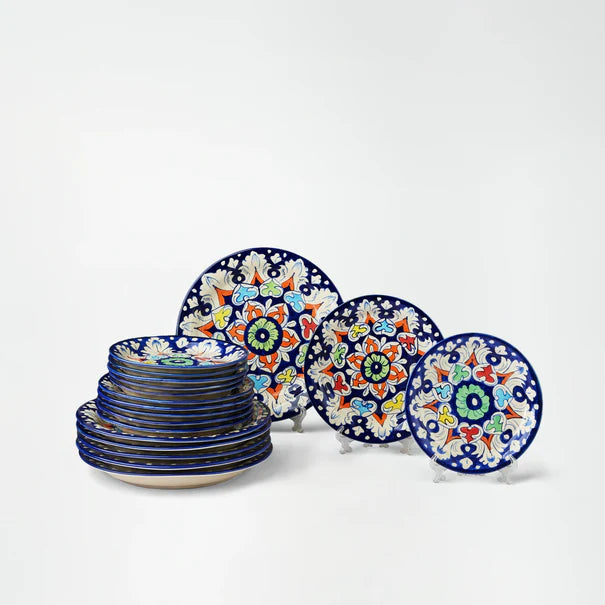 Ceramic Blue Pottery Dinner Set