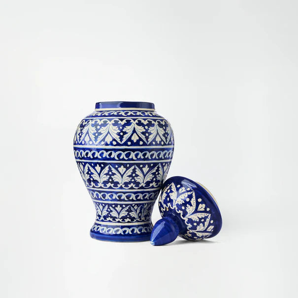 Ceramic Blue pottery jar