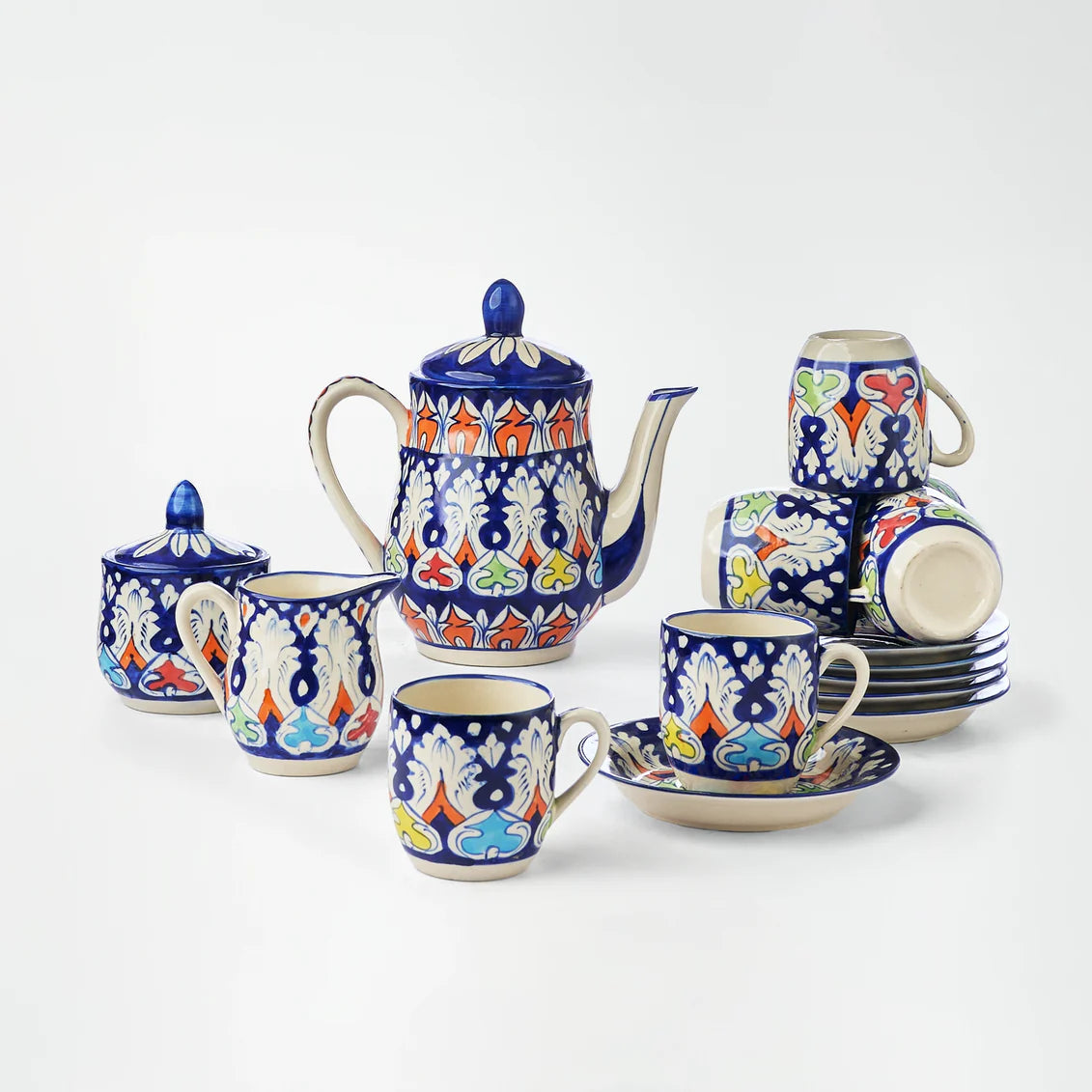 Ceramic Blue Pottery Dinner Set