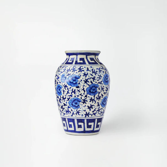 Floral-relief decorative urn