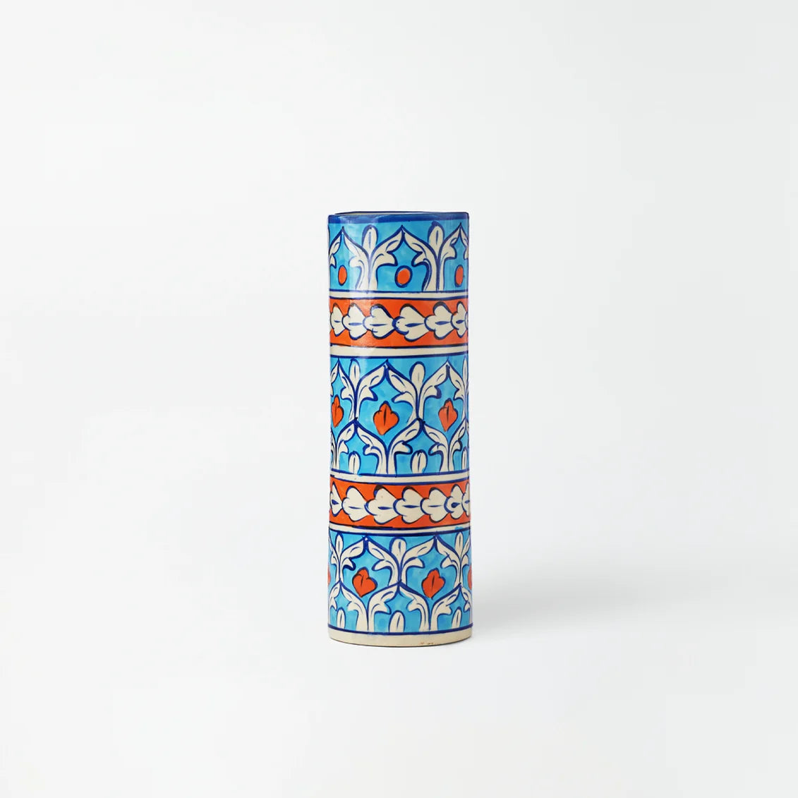 Ceramic Floral Cylinder Vase