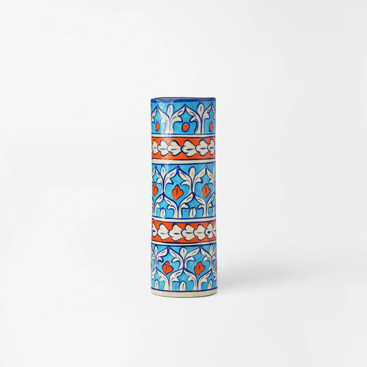 Ceramic Floral Cylinder Vase