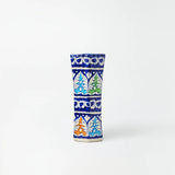 Blue Pottery Ceramic Cylinder Vase