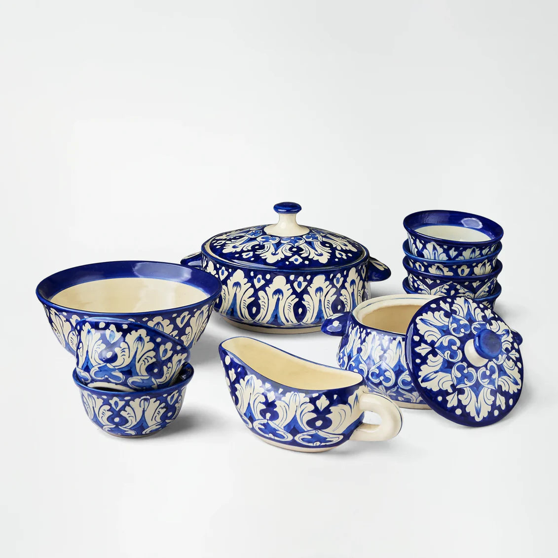 Ceramic Blue Pottery Dinner Set