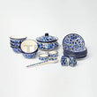 Blue Pottery Ceramic Bowl Set For 6 person